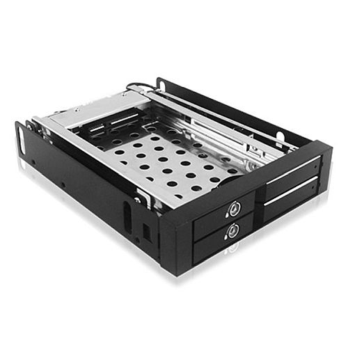 Icy Box (IB-2227STS) Mobile Rack for 2x HDD/SSD into 1x 3.5″ Bay, Lockable, Hot Swap, LED Indicator