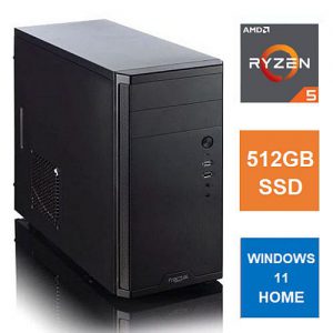 Spire MATX Tower PC, Fractal Core 1100 Case, Ryzen 5 5600G, 8GB 3200MHz, 512GB SSD, Bequiet 550W, No Optical, KB & Mouse, Windows 11 Home