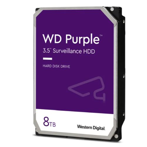 WD 3.5″, 8TB, SATA3, Purple Surveillance Hard Drive, 256MB Cache, OEM