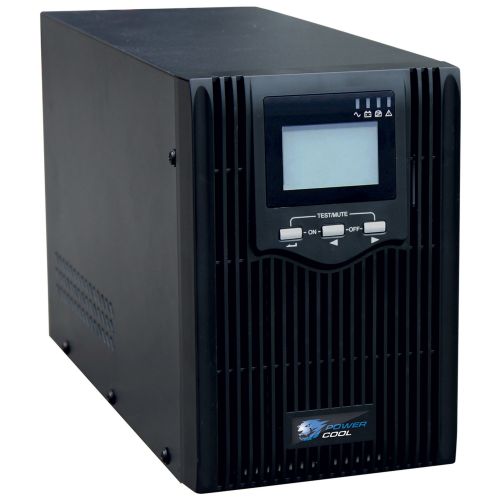 Powercool 2000VA Smart UPS, 1600W, LCD Display, 2x UK Plug, 2x RJ45, 3x IEC, USB